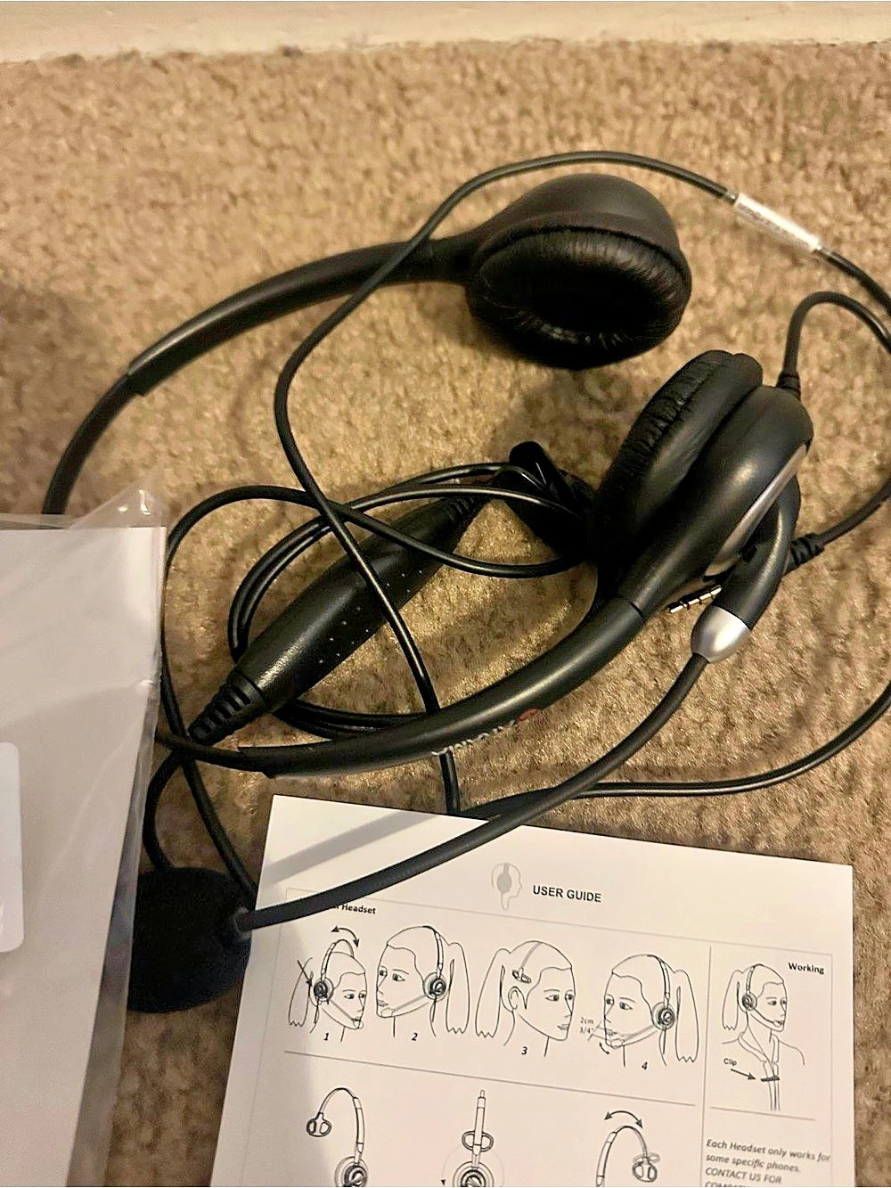 Arama Binaural Telephone Headset Black On-Ear Headset